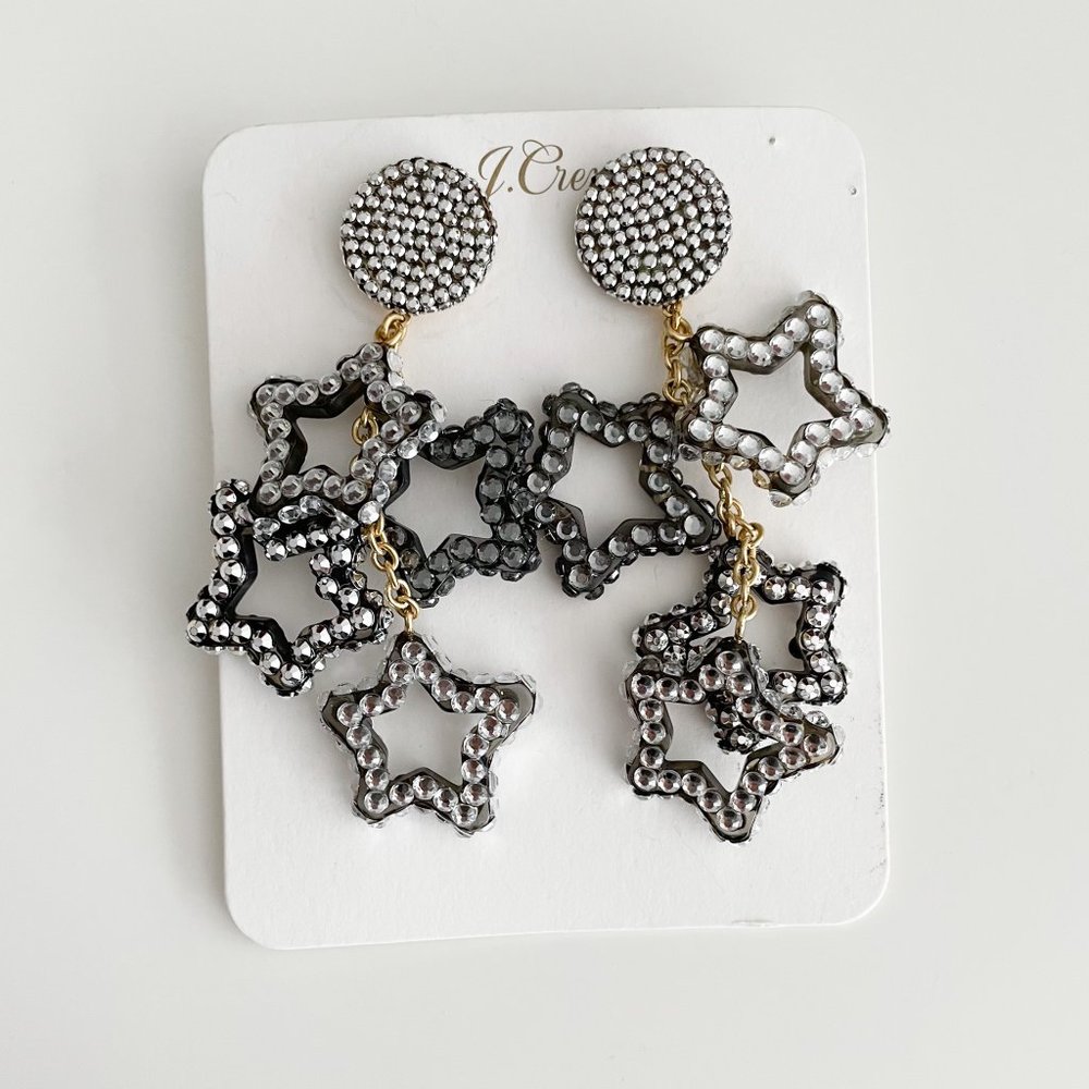 J. Crew Starry Drop Earrings with Crystals (Licorice) - Picture 3 of 3